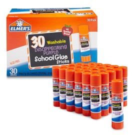 Elmer's Disappearing Purple School Glue Sticks, 0.24 Ounces Each, 30-Count Class Pack (E555)