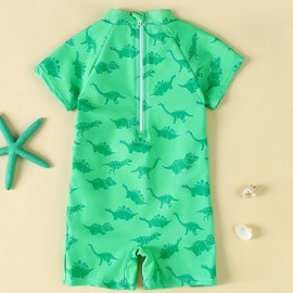 Achiyi Toddler Boys Swimsuit Dinosaur One Piece Swimsuits Baby Boy UPF 50+ Bathing Suit Infant Green Swimwear 4T 130