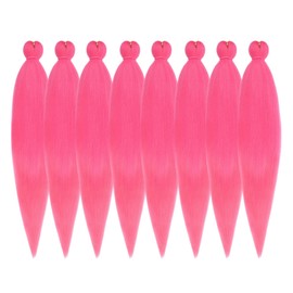 ROSDINA Pre-stretched Braiding Hair - 30 Inch 8 Packs Pink Super Long Braiding Hair For Twist or Box Braids, Yaki Texture Hot Water Setting Synthetic Braiding Hair Extensions (30 Inch, #Pink-8P)