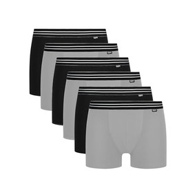 DIM Men's Ecodim Boxer X6 Boy Short, Multicolour Noir/gris 5ZF, Medium (Size: 3) Pack of 6