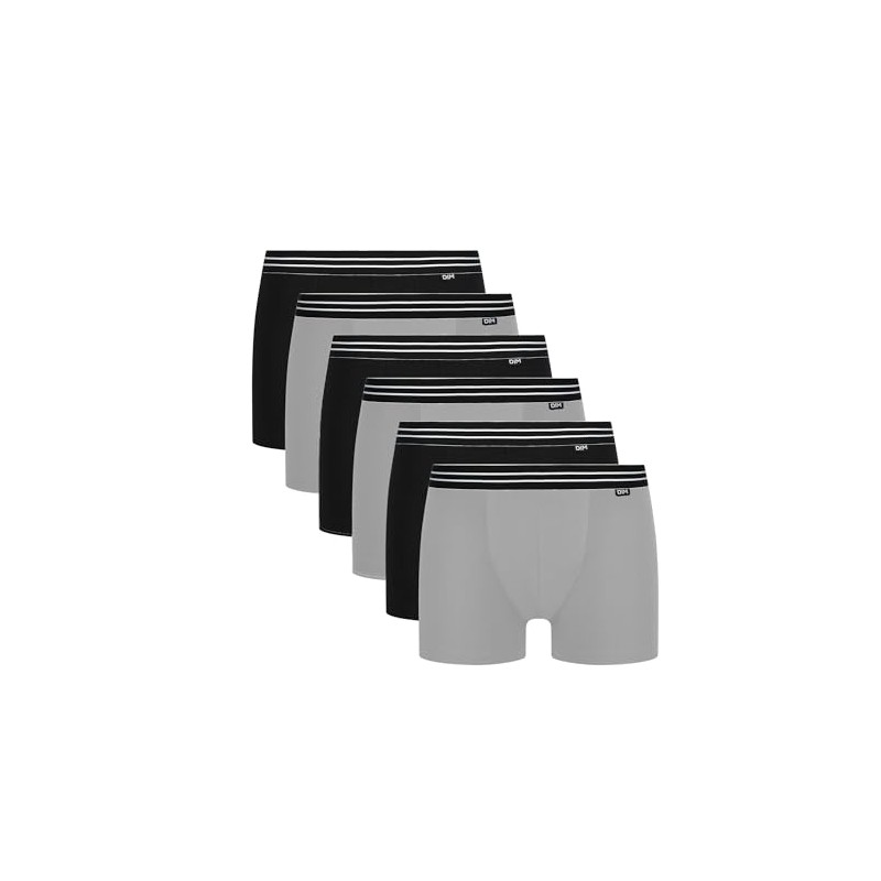 DIM Men's Ecodim Boxer X6 Boy Short, Multicolour Noir/gris 5ZF,