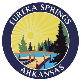 Lake Dock - Eureka Springs - Arkansas 3.5" Window Car Truck Sticker Decal Vacation Adventure Theme Novelty Applique