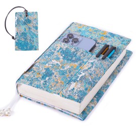 Book Covers with Cardholder - Fabric Dust Jackets for Books - Book Protector for Book Lovers - Book Covers for for Paperbacks,Hardcover,Bibles - Soft Cover Book Sleeve for AA Books