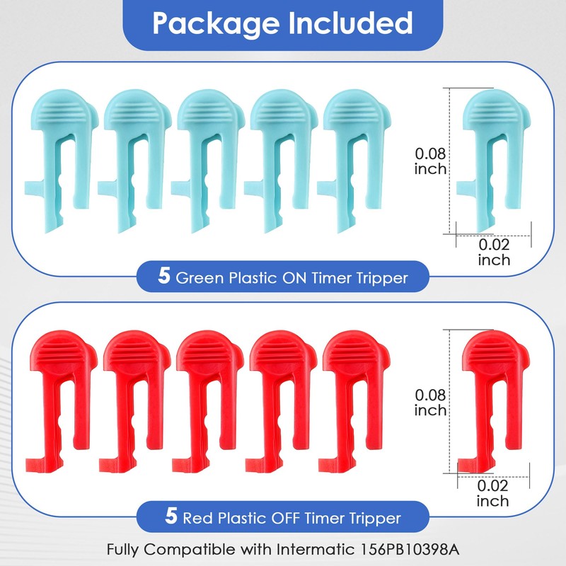 Dreyoo Cycle Timer Clock ON/OFF Plastic Switch Trippers Compatible with
