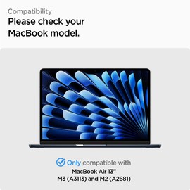 Spigen Thin Fit Diseñado para MacBook Air 13 Pulgadas Funda M3 A3113 (2024), M2 A2681 (2022) - Claro como el Cristal
