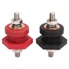 1Pair Thru Panel Battery Terminal Connectors 3/8 In Black Red