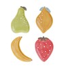 Creative Co-Op Stoneware Fruit Plate Set, Multicolor, Set of 4