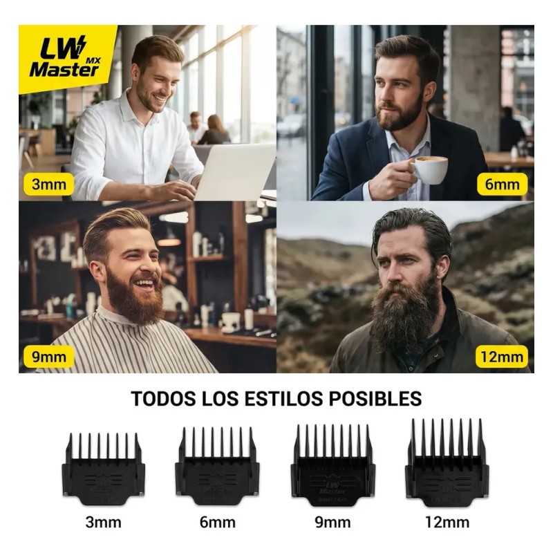 Kit para Barba LWMaster Profesional de 18 Piezas con Recortadora,