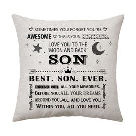 Aconesong Son Gifts from Mom Son Reminder Gifts Cushion Cover Throw Pillow Cover Gift for Son Idea Son Birthday Gifts for Son Inspirational Cushion Case Decoration 45 x 45 cm (Son)
