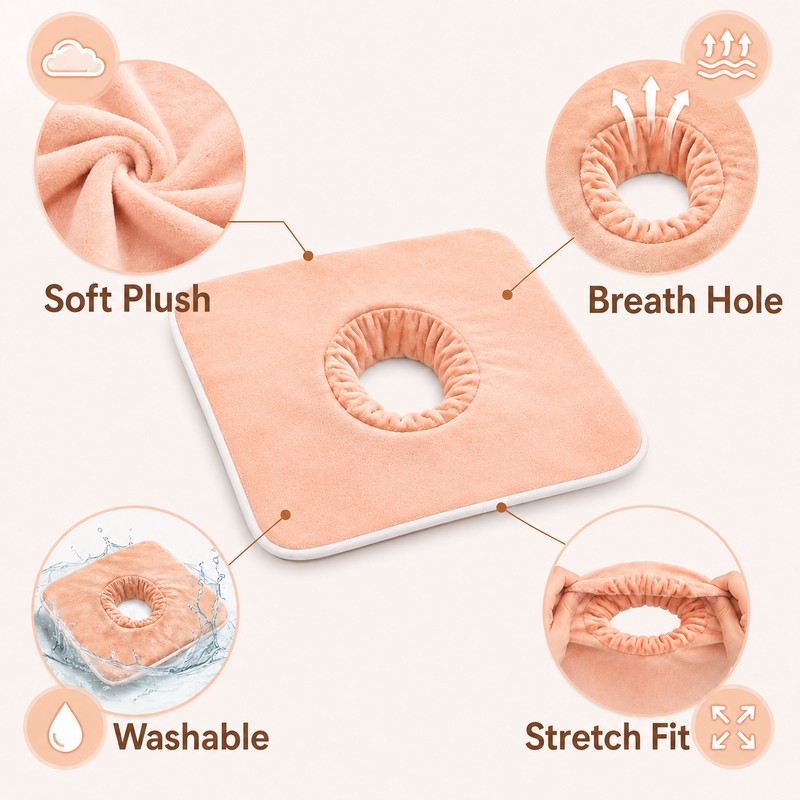Massage Headrest Pad with Face Berth Hole for Professional Spa