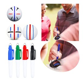 NHCDFA Golf Ball Markers, Golf Ball Line Drawing Marking Alignment Kits with 4 Colors Golf Ball Marker Pens, Golf Ball Alignment Tool Liner Ball Marking Clip On Par Ball Marker Alignment
