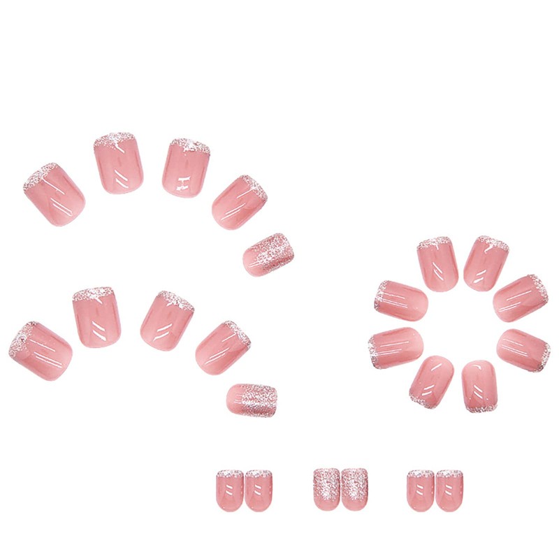 Domiya Nail Tip, 3D Nails, 24 Pieces, Very Short Popular,