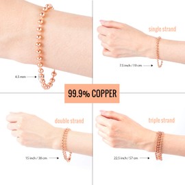 Double Strand Copper Bracelet – 15 Inch Pure Copper Jewelry for Men and Women – Natural Wellness Gift Idea