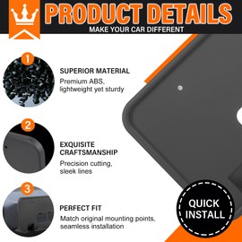 ABS Front License Plate Holder & Frame Bracket- Enhanced Anti- Vibration Design - Compatible with Ford Super Duty F-250 F-350 F-450 F-550 2008-2010, Rust-Proof Direct Replacement with Screws