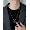 LinnWell Triple Ring Necklace Titanium Steel Necklace Three Interlocking Braided