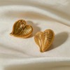 UniLogue Trendy Threaded Heart Fashionable Earrings 18K Gold Plated Stainless