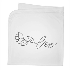 Azeeda 'Rose Love Text' Cotton Baby Blanket/Shawl (BY00039756)