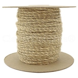 CleverDelights Jute Twisted Twine - 50 Yards - Natural and Ivory Color - 3mm Diameter - Eco-Friendly Natural Jute Rope String