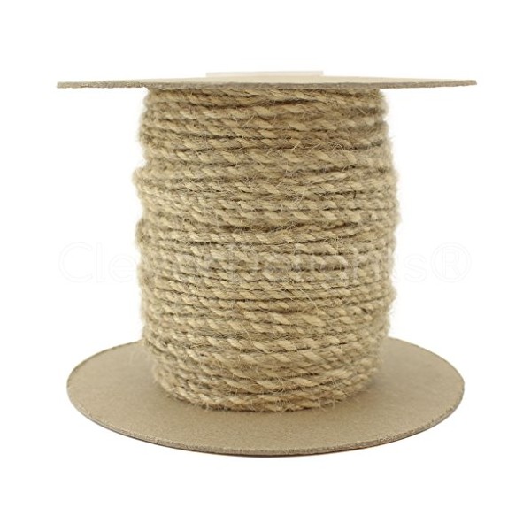 CleverDelights Jute Twisted Twine - 50 Yards - Natural and