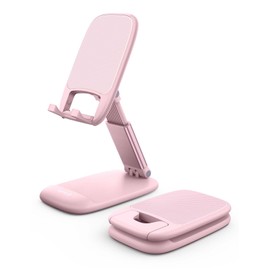 Lamicall Pink Phone Holder, Desk Accessories - Rose Gold Pink Office Cell Phone Holder, Desktop, Office Desks Accessories, Desk Decor for Women, for iPhone, 4-8'' Phone