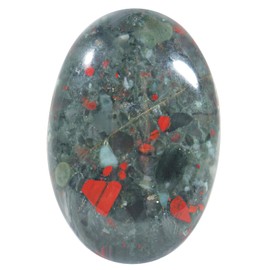 Fekuar Oval Africa Bloodstone Palm Stone, Polished Worry Pocket Stones Healing Crystal for Therapy Geometry Chakra Balancing