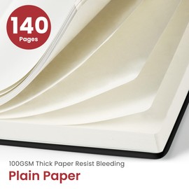 Taja Blank Spiral Journal Notebook for Women & Men, 140 Pages, Sketch Book, Plain Notebook for Drawing & Sketching, Journals for Creative Writing, A5(6"x8") - Black