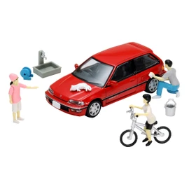 Geocore 64 1/64 #Car Snap 02a Car Wash (TLV-NEO Honda Civic 25XT Exclusive Color Included) Accessories & Complete Mini Car Set