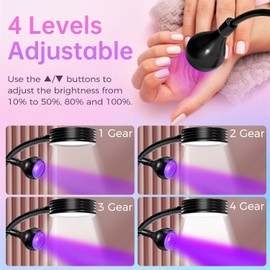 LXRFLBCJ UV LED Nail Lamp Dual-Headed Flash Cure Lamp UV Light for Gel Nails with Clip Portable Lamps for Nail Tech with Gooseneck Led Manicure Lights at Home Salon, Black