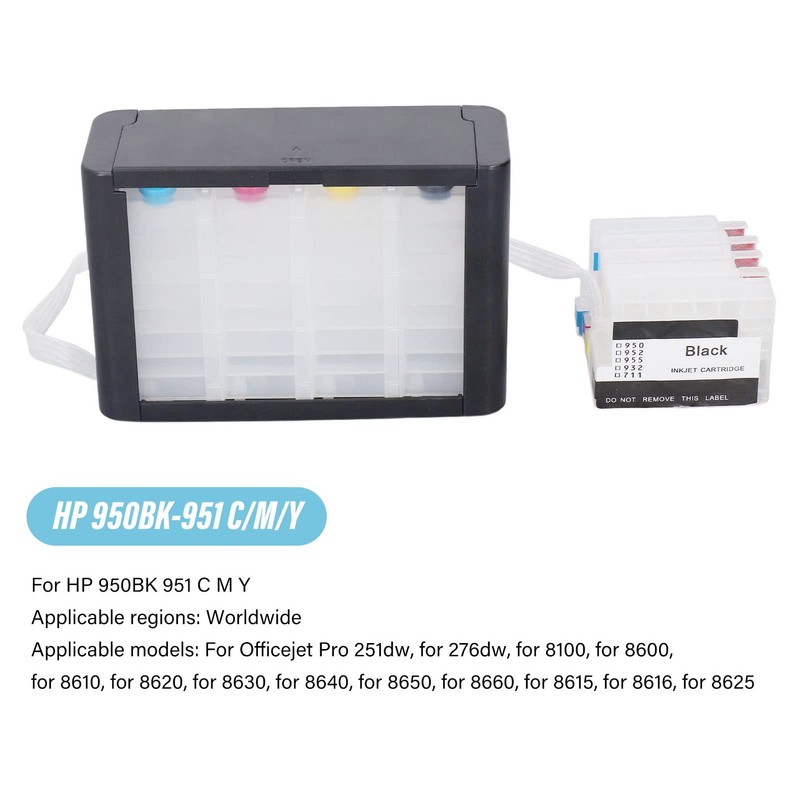 FTVOGUE Continuous Ink Supply Cartridge, Color Refill Printer with Permanent