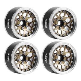 GLOBACT Aluminum 1.9 Beadlock Wheel Rims Adjustable Offsets for TRX4 TRX6 Axial SCX10 Redcat GEN7 GEN8 RC4WD D90 1/10 RC Crawler Upgrade Parts (Bronze)