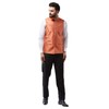 Sojanya (Since 1958 Men'S Silk Blend Orange & Gold Self