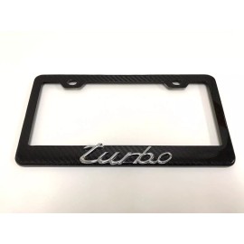 MyFrameAccessory 3D "TURBO" Handmade REAL CARBON FIBER License Plate Frame Tag Cover 3K TWILL