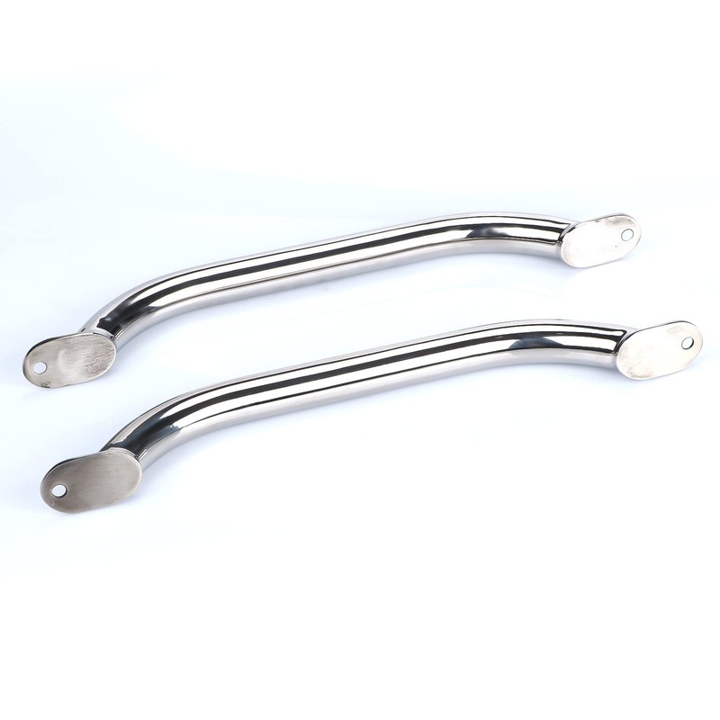 2PCS Boat Handrail Grab Handle Polished Stainless Steel Round Tube