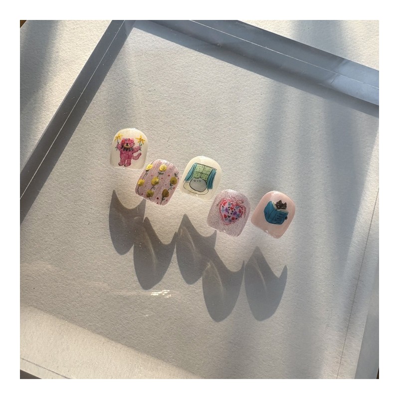 [Ar] Heart handmade nail tip drawing nail art specialist /