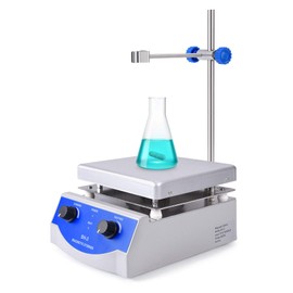 Slendor Magnetic Stirrer Hot Plate Mixer 3000ml Stirring Capacity 6.7 x 6.7 inch Max 520°F Hotplate and 100-2000 RPM Stirrer, Stirring Bar & Support Stand Included