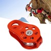 Rock Climbing Pulley Fixed Sideplate Single Sheave Pulley Orange Lift