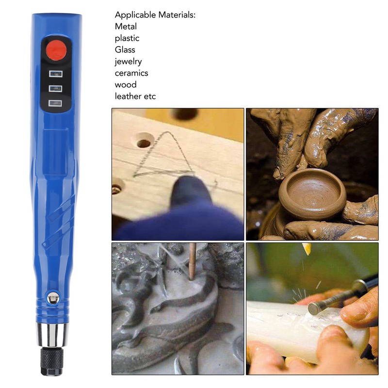 Electric Engraving Pen USB Charging 3 Adjustable Speed Cordless ABS