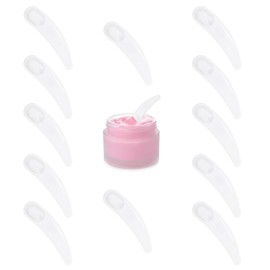 12 Pcs Mini Disposable Makeup Spatulas, White Facial Cream Spatulas, Skin Care Plastic Cosmetic Spatula Applicator, Cosmetic Mask Spatula, Mini Makeup Tools Spatulas Scoops for Cream, Mask