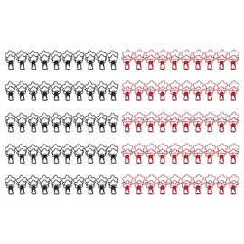 100pcs Binder Clips Black Red Cute Cartoon Flower Shape Metal Hollowed Long Tail Clips Office Paper Clamps