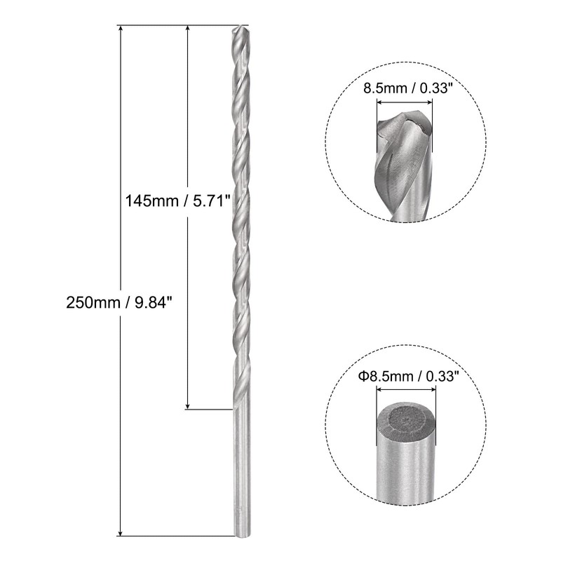 sourcing map 1 Piece Twist Drill Bit High-Speed Steel Extra