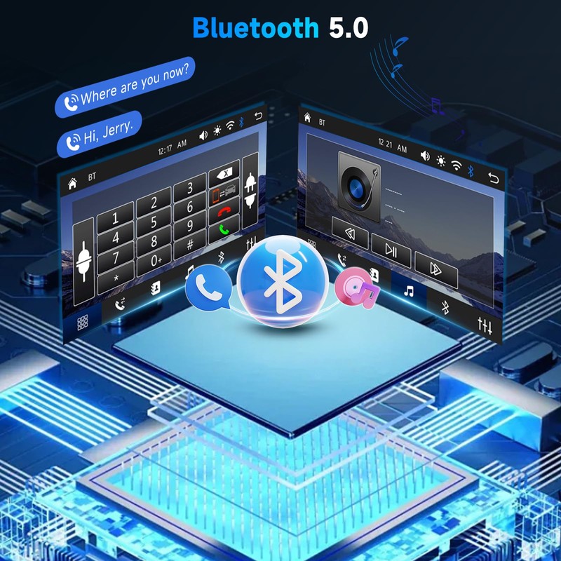 Upgraded Double Din Car Stereo with Wireless Carplay Android Auto,