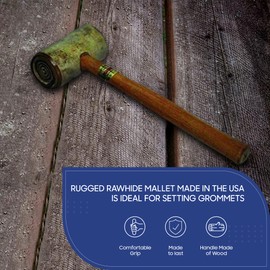 Tarps Now Multi-Purpose Rawhide Mallet - Heavy Duty Hammer for Grommets, Stamping Jewelry, Striking, Leather Work, Hobby Craft Work, Watch Repairs, Metal Work, and Woodworking - #5 Size