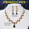 JAKAWIN Rhinestone Bride Wedding Jewelry Set Black Sparkly Bridesmaid Necklace