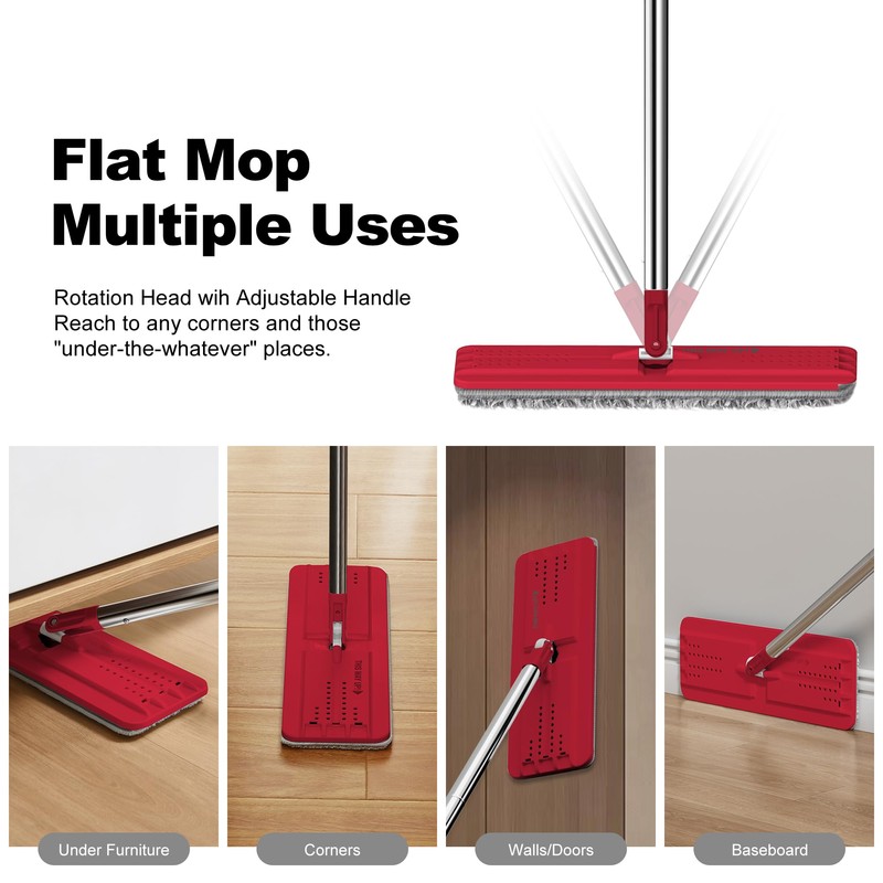 JOYMOOP Flat Mop, Microfiber Mops for Floor Cleaning and Wall