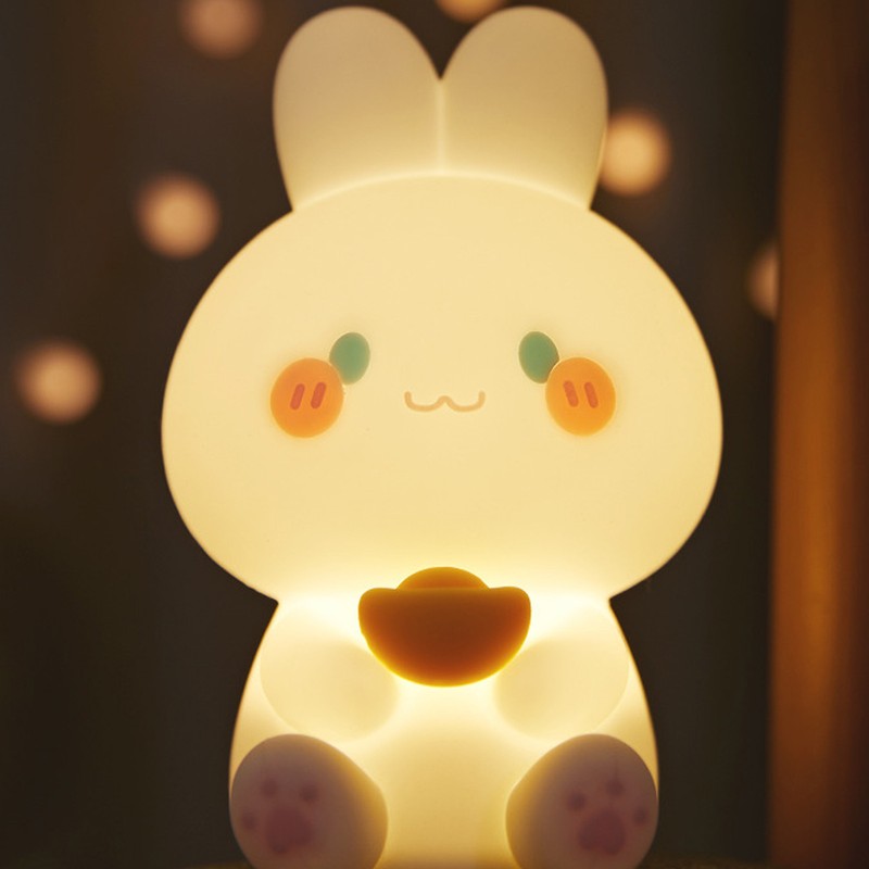 Rabbit Patting Light Silicone Lovely Adjustable Brightness Small Bunny Bed