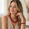 Zxcog Chunky Red Beaded Necklace for Women Adjustable 16MM Red