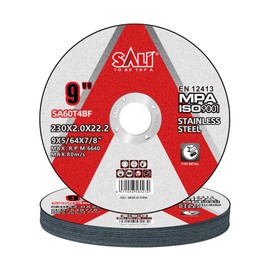 SALI 10 Pack Cut Off Wheels 9 Inch General Purpose Stainless Steel Cutting Wheel for 9" Grinders- Cutting Disc Aggressive Cutting 9" x 5/64" x 7/8" Operating Up to 6640 RPM and 80 M/S