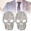 Skull Pin 2 Pieces Rhinestone Skull Brooch Alloy Brooch Suit
