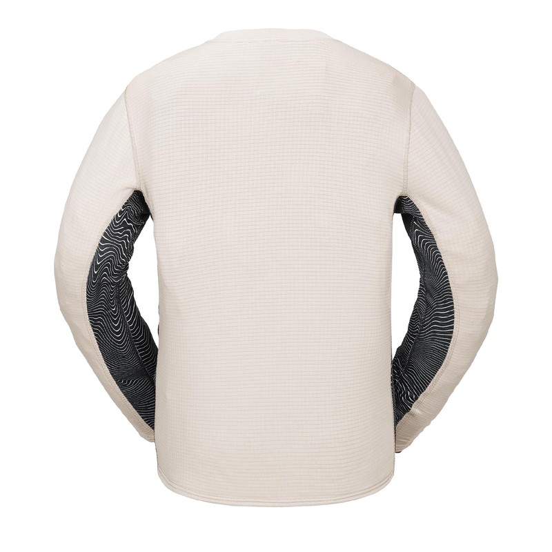 Volcom Men's Gridlock Crew Snowboard Winter Baselayer Sweatshirt, Stone S5