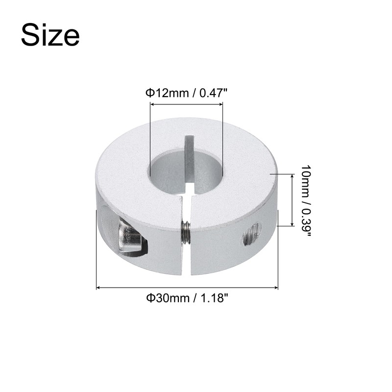 sourcing map 10pcs Single Split Clamp-On Shaft Collar 12mm Bore